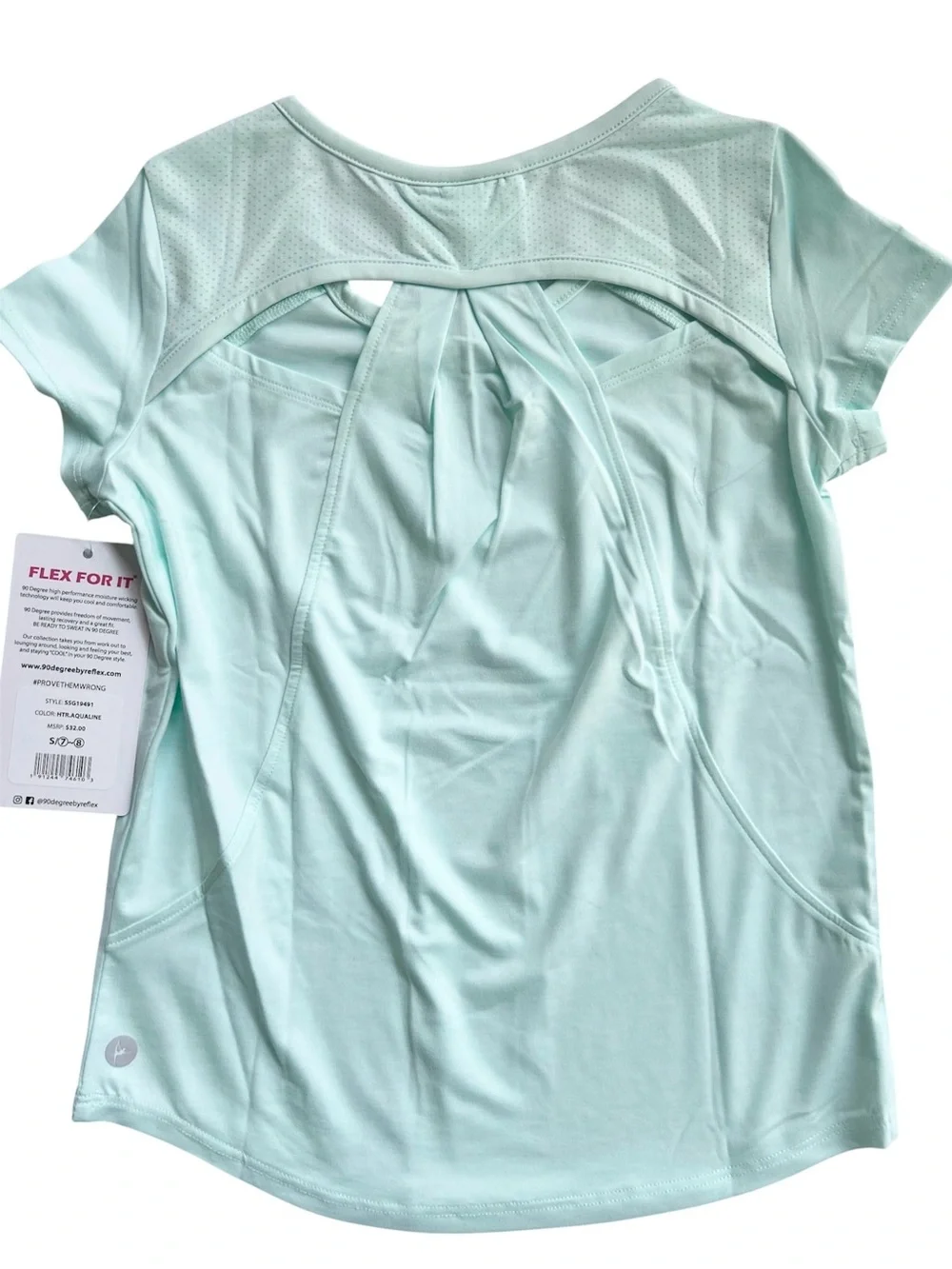 NWT 90 Degree By Reflex Two Piece Wicking Athletic Top/Shorts Set Size S 7/8